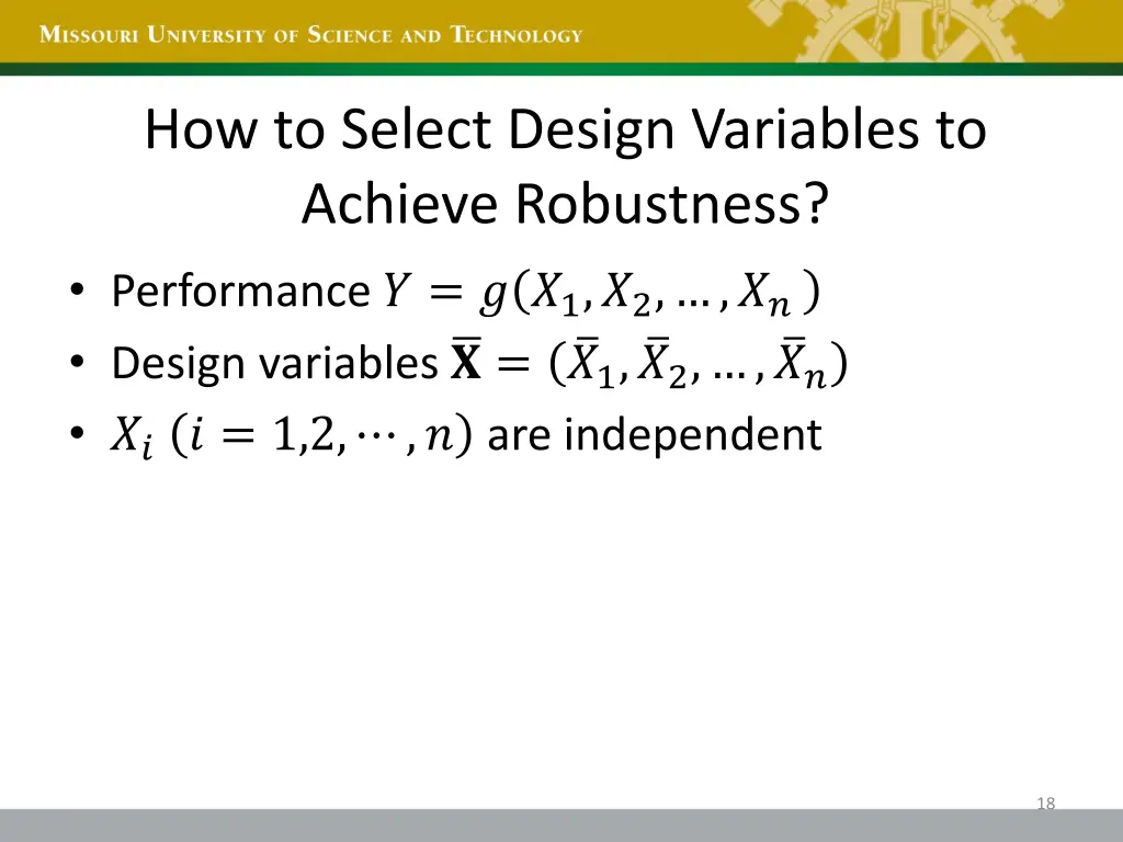 how to select design variables to achieve