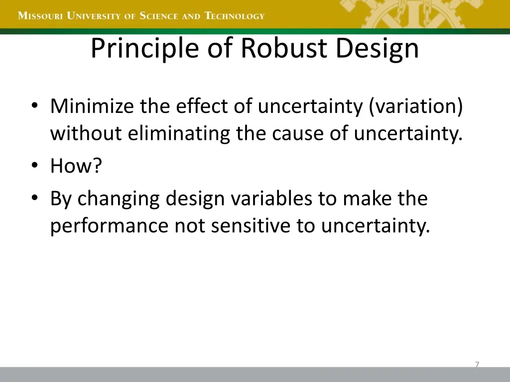 principle of robust design