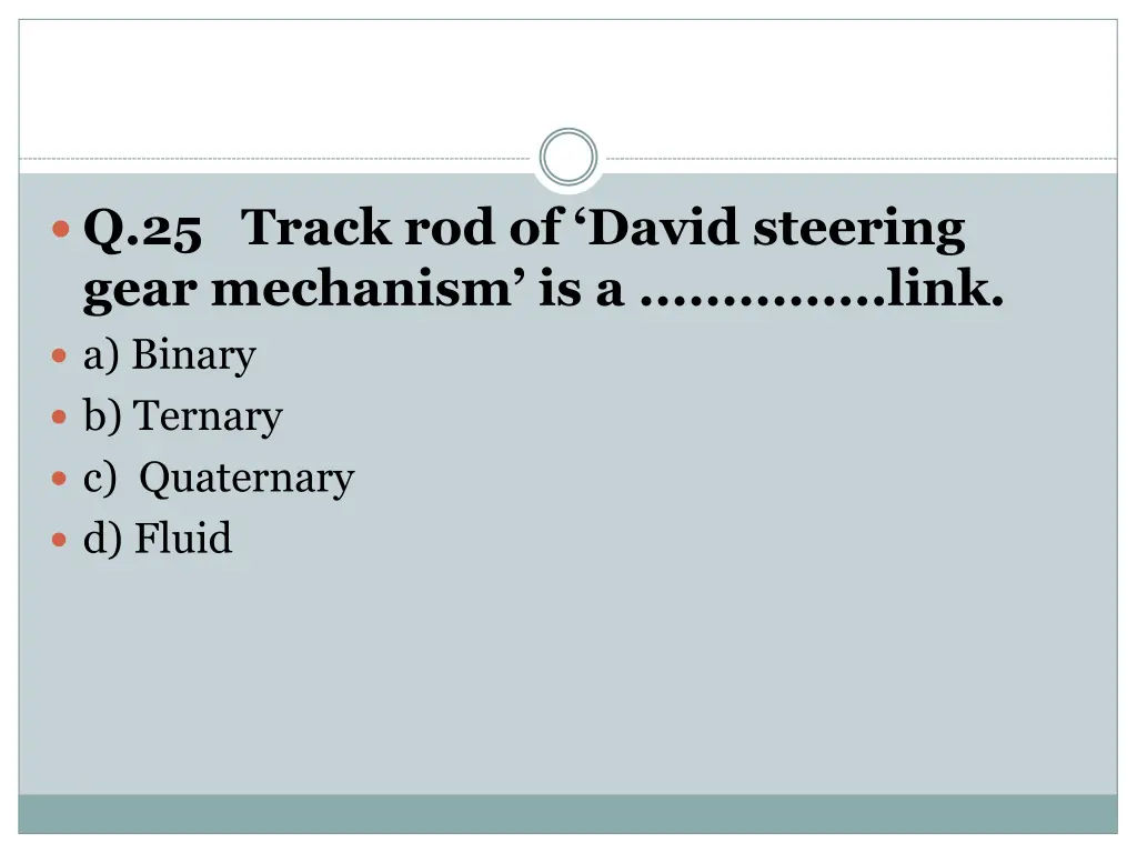 q 25 track rod of david steering gear mechanism