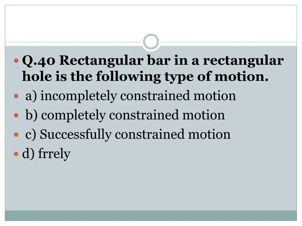 q 40 rectangular bar in a rectangular hole