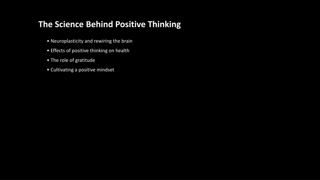 the science behind positive thinking