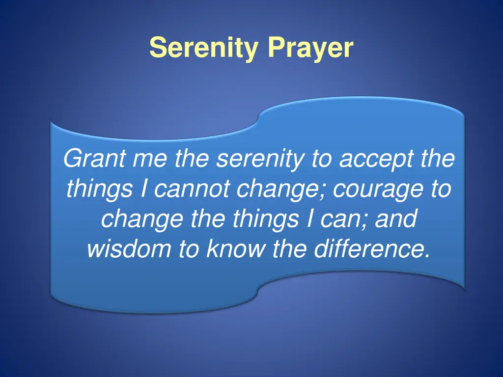 serenity prayer