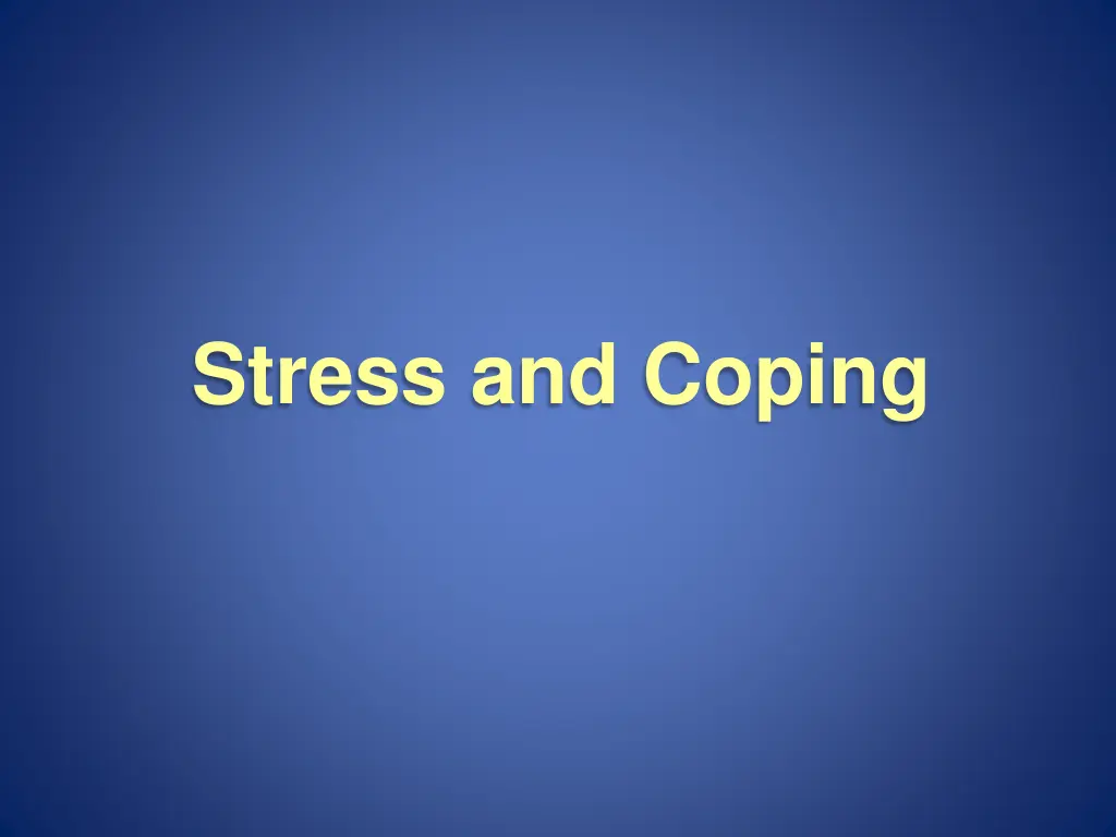 stress and coping