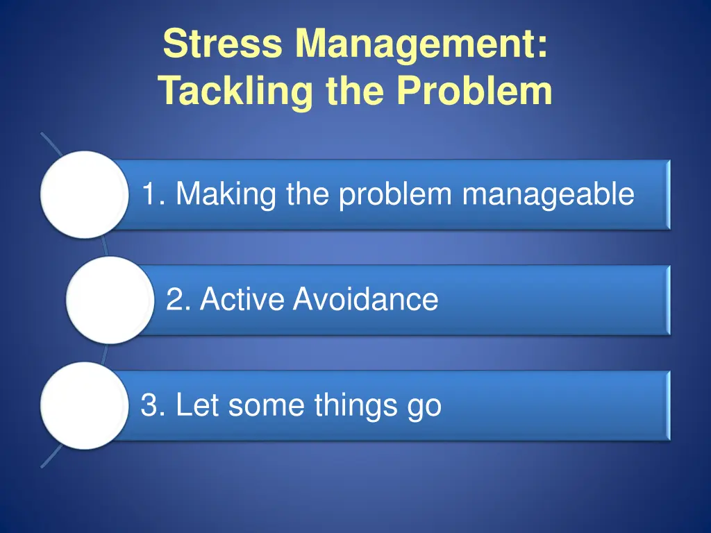 stress management tackling the problem