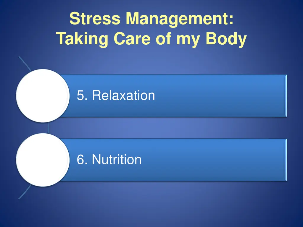 stress management taking care of my body 1