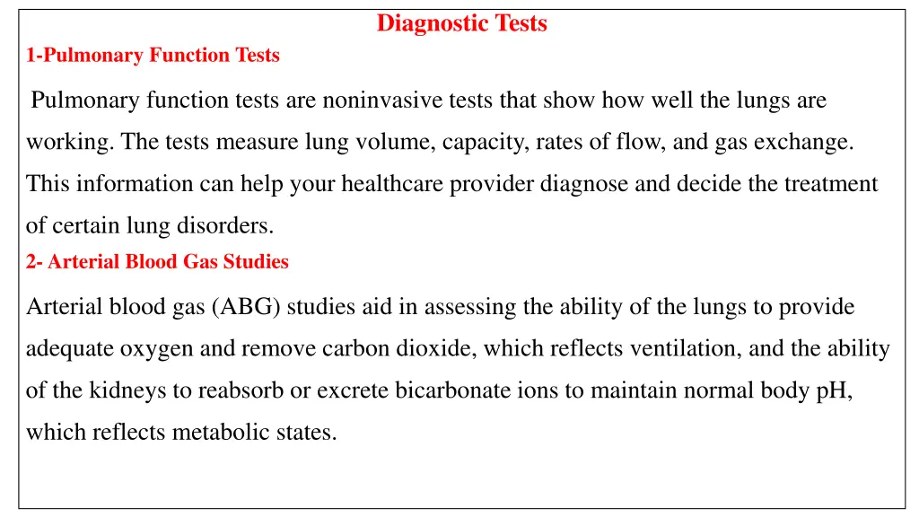 diagnostic tests