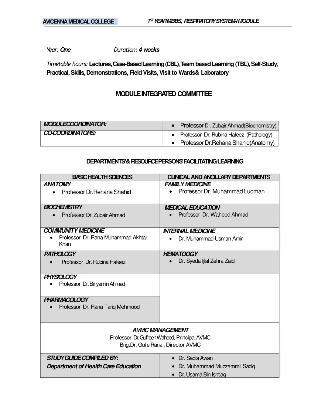 1 st year mbbs respiratory system imodule 1