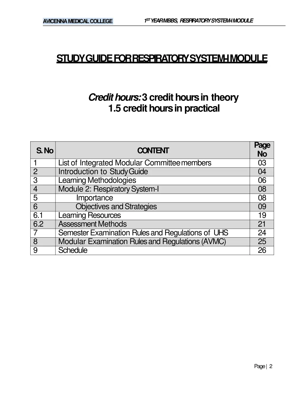 1 st year mbbs respiratory system imodule