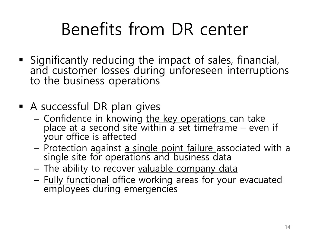 benefits from dr center