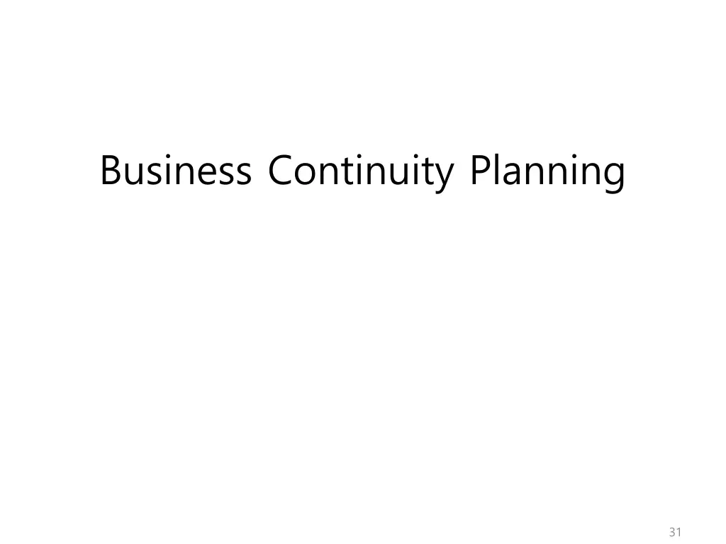 business continuity planning