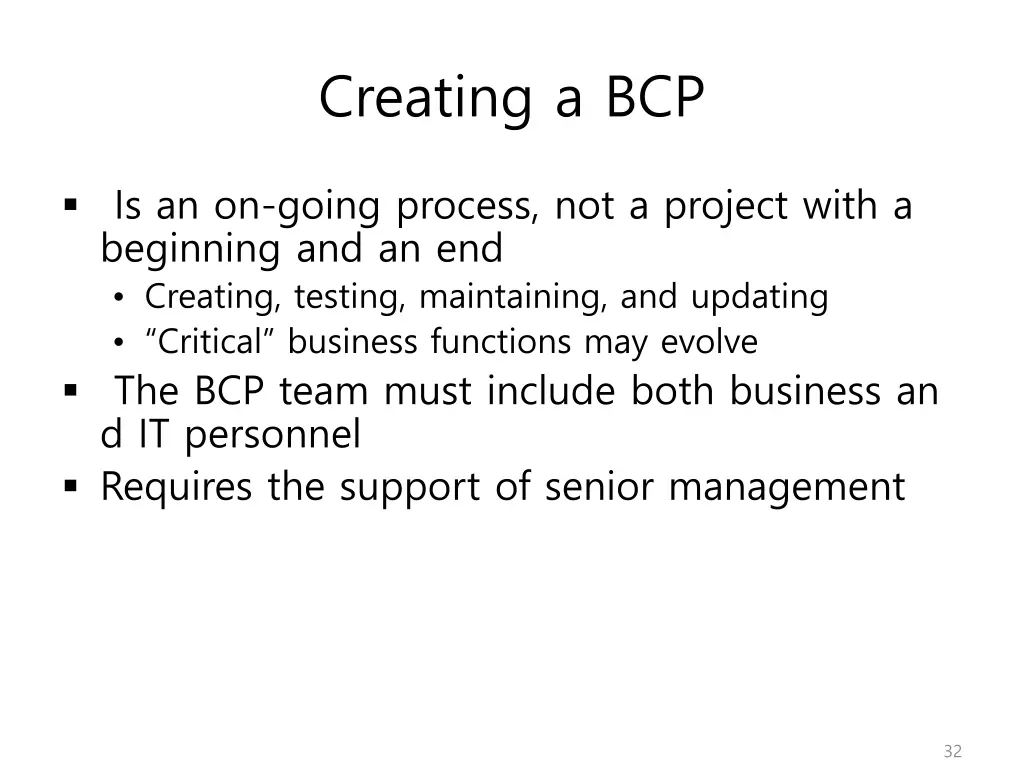 creating a bcp