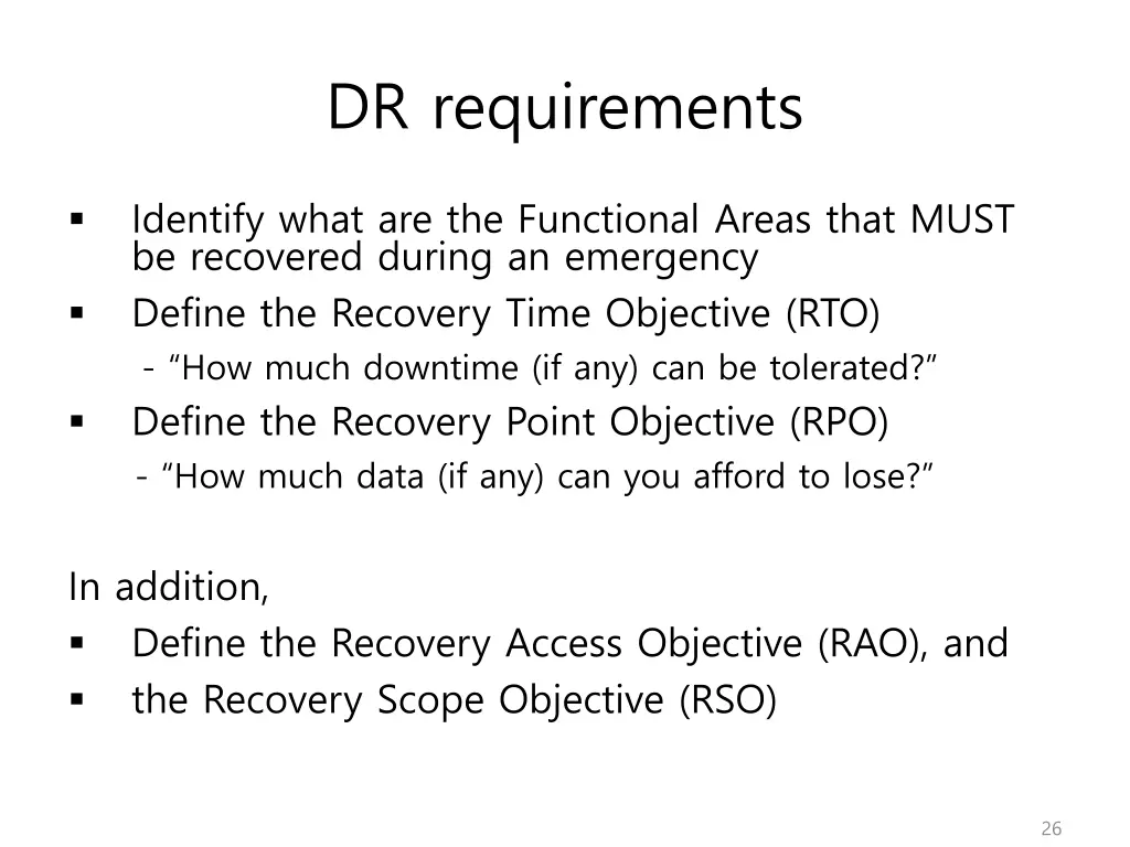 dr requirements