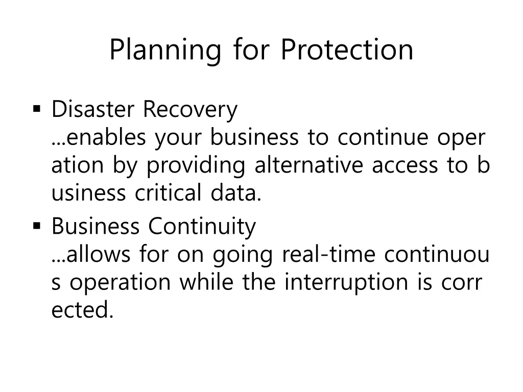 planning for protection