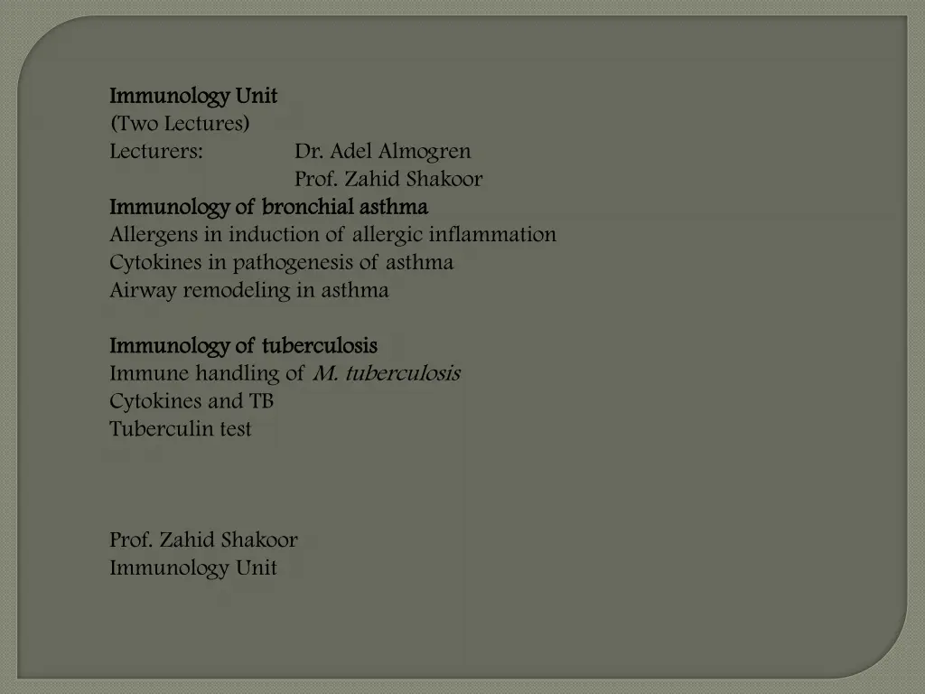 immunology unit immunology unit two lectures