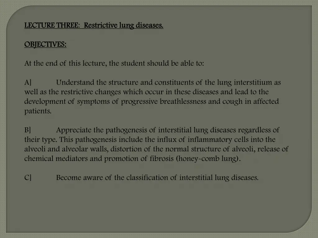 lecture three lecture three restrictive lung