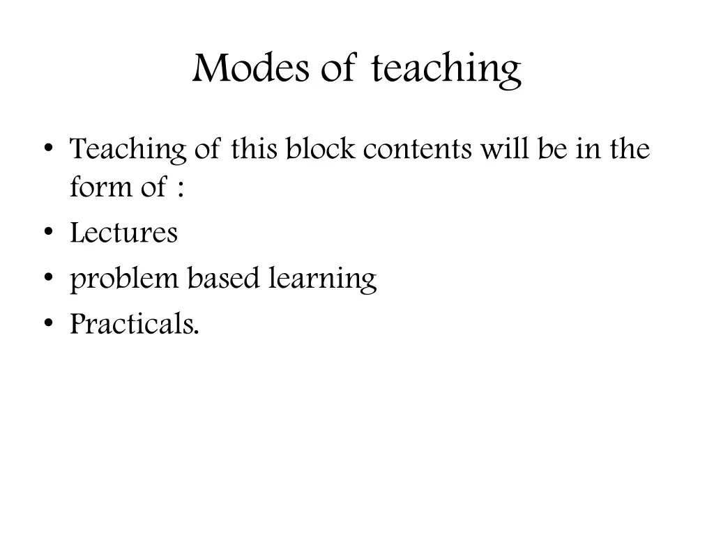 modes of teaching