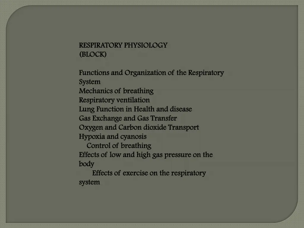 respiratory physiology respiratory physiology