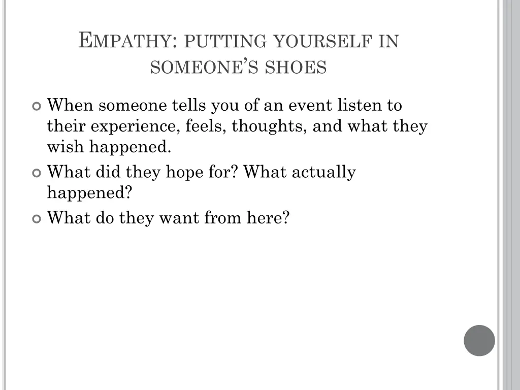 e mpathy putting yourself in someone s shoes