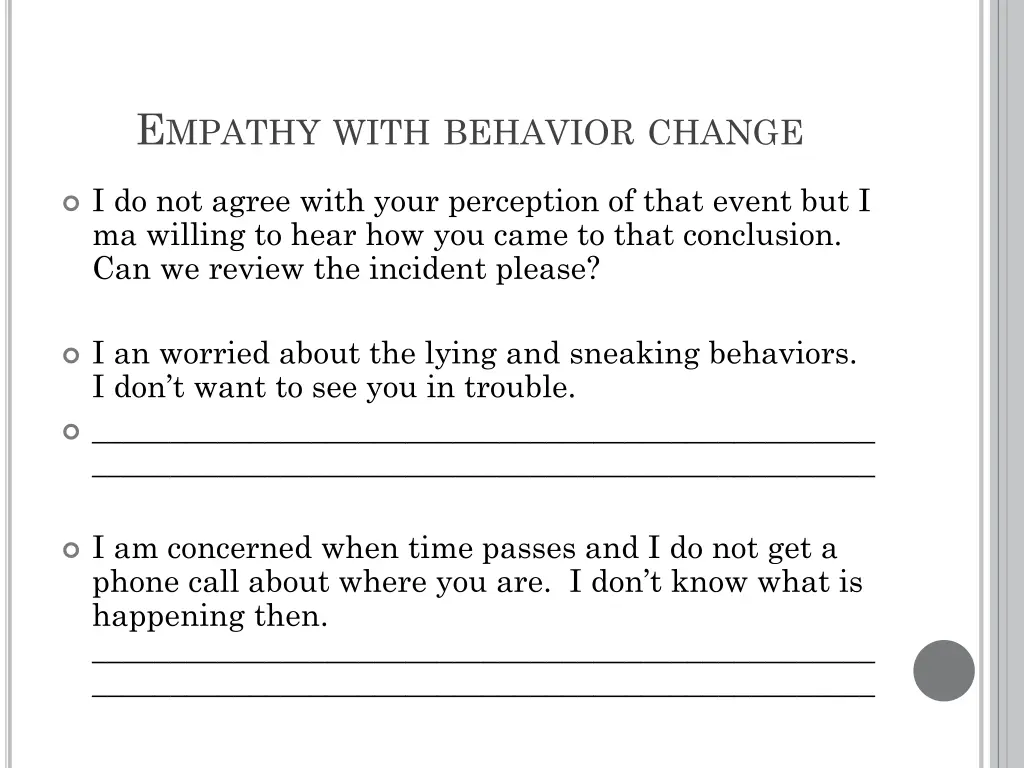 e mpathy with behavior change 1