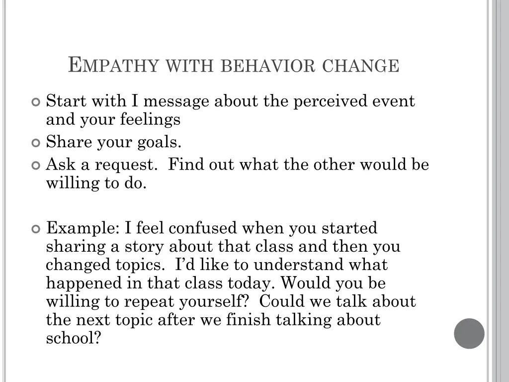 e mpathy with behavior change