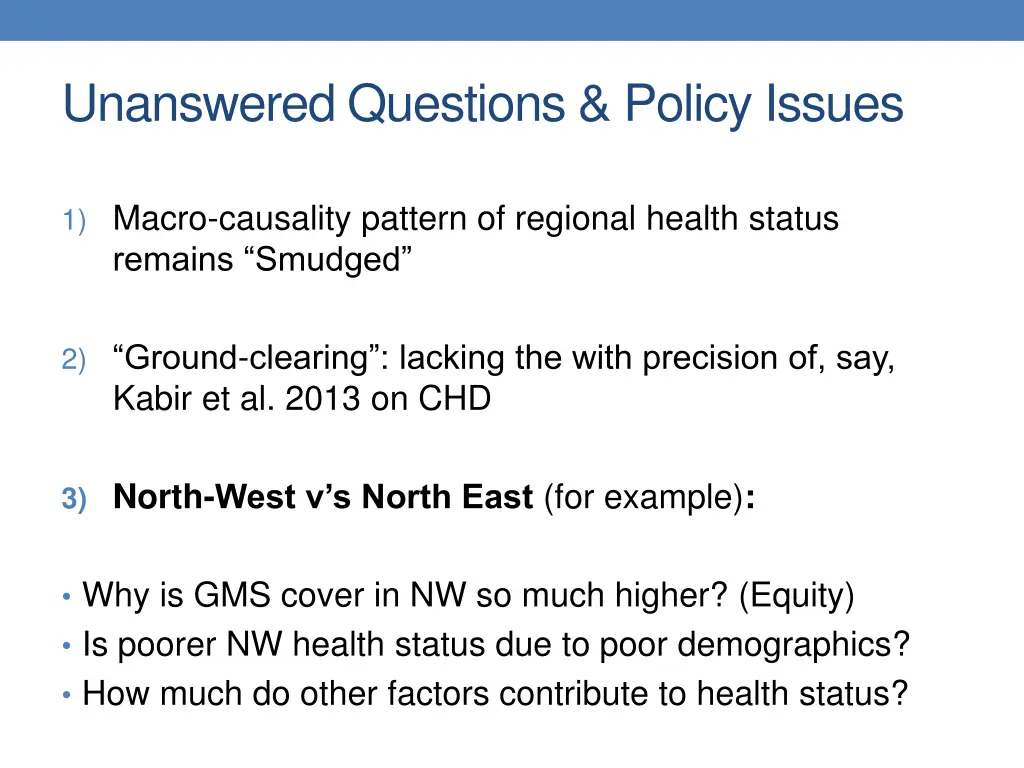 unanswered questions policy issues