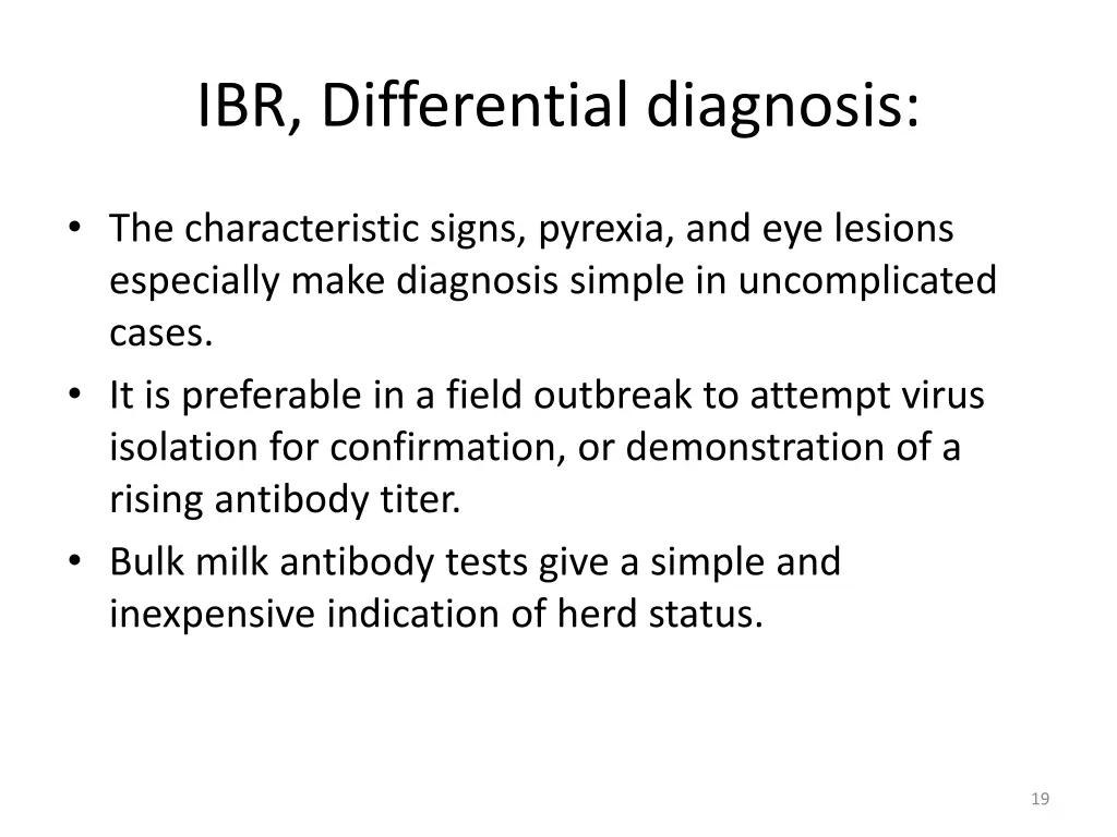 ibr differential diagnosis