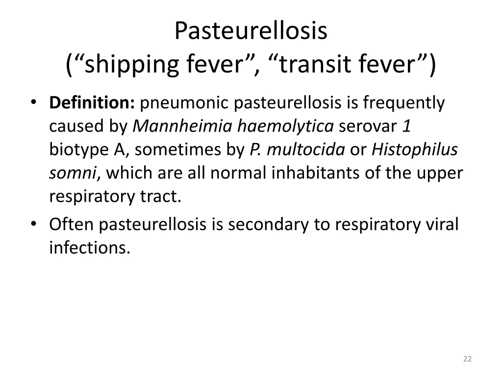 pasteurellosis