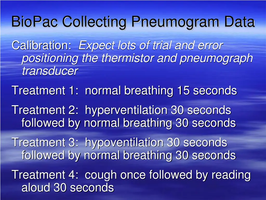 biopac collecting pneumogram data