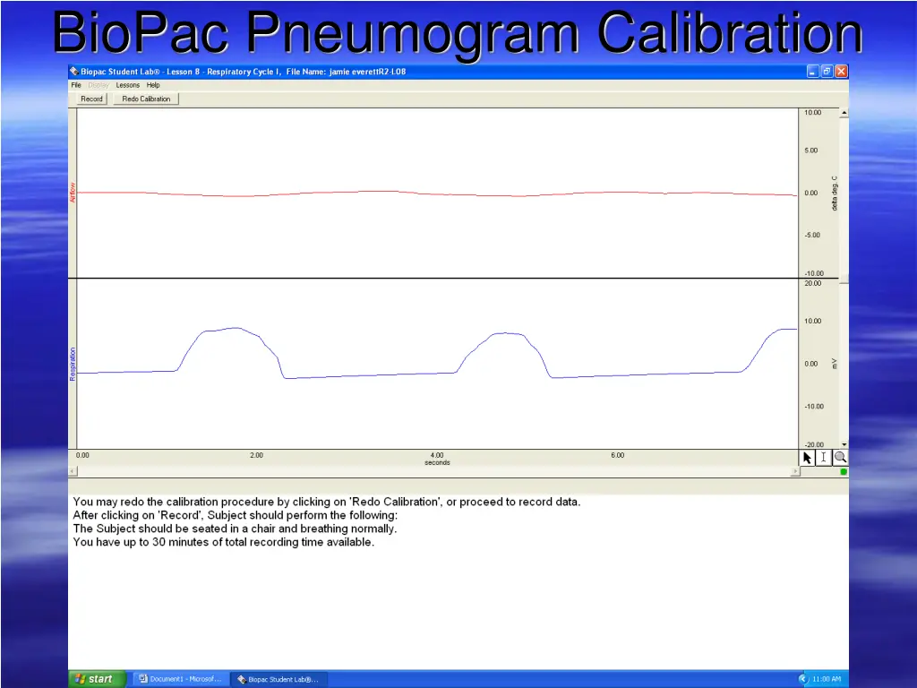 biopac pneumogram calibration