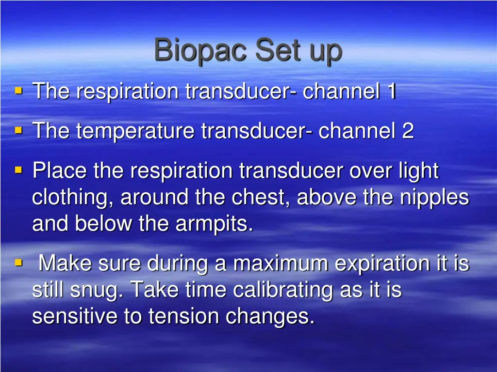 biopac set up