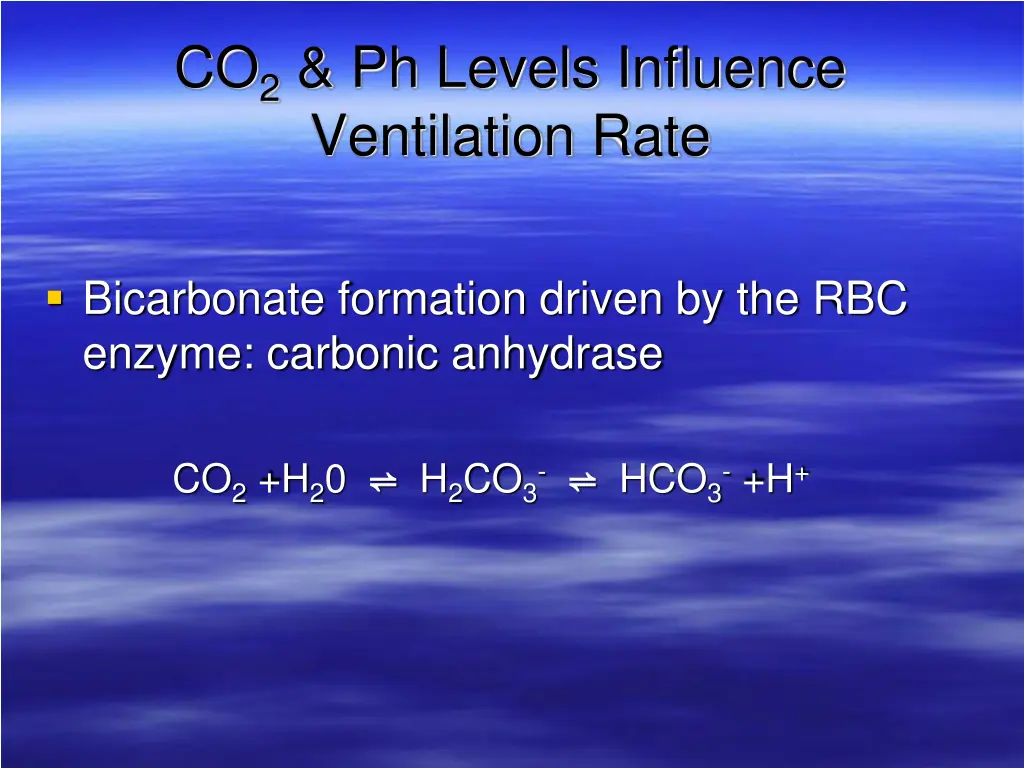 co 2 ph levels influence ventilation rate