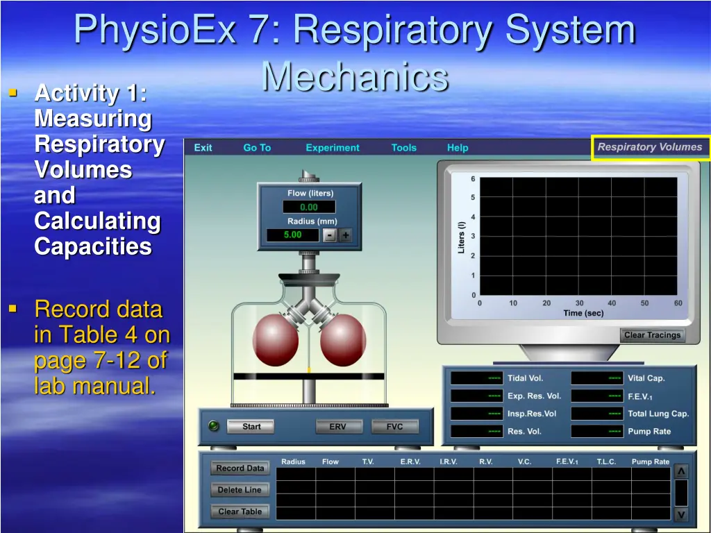 physioex 7 respiratory system mechanics activity