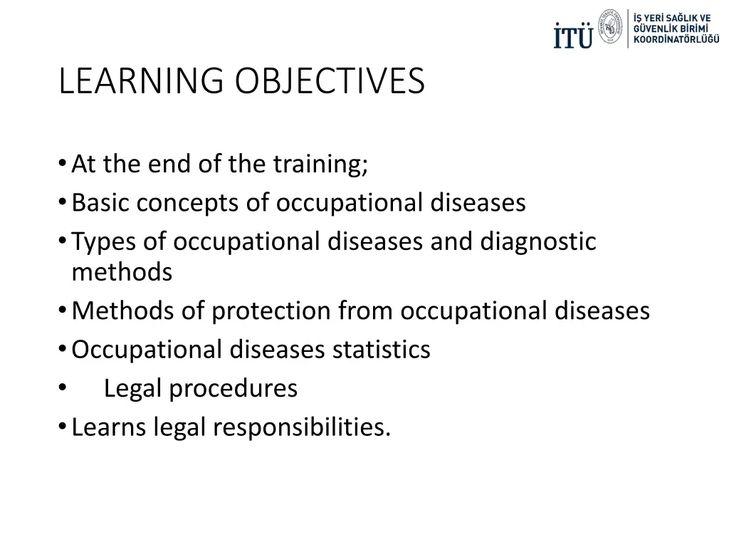 learning objectives