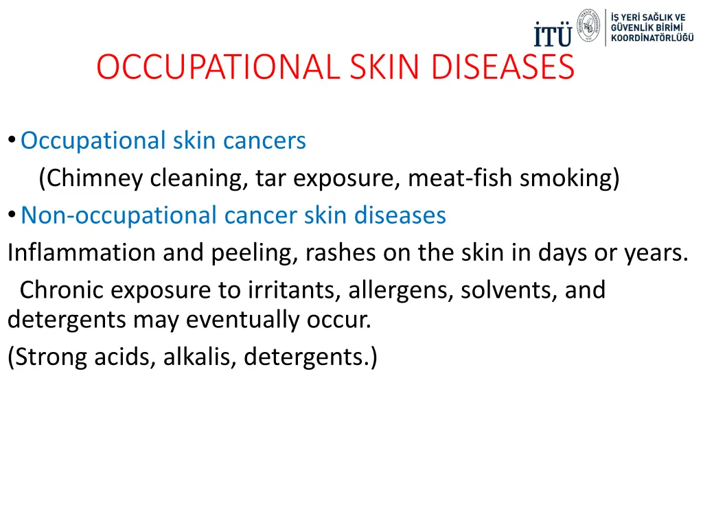 occupational skin diseases