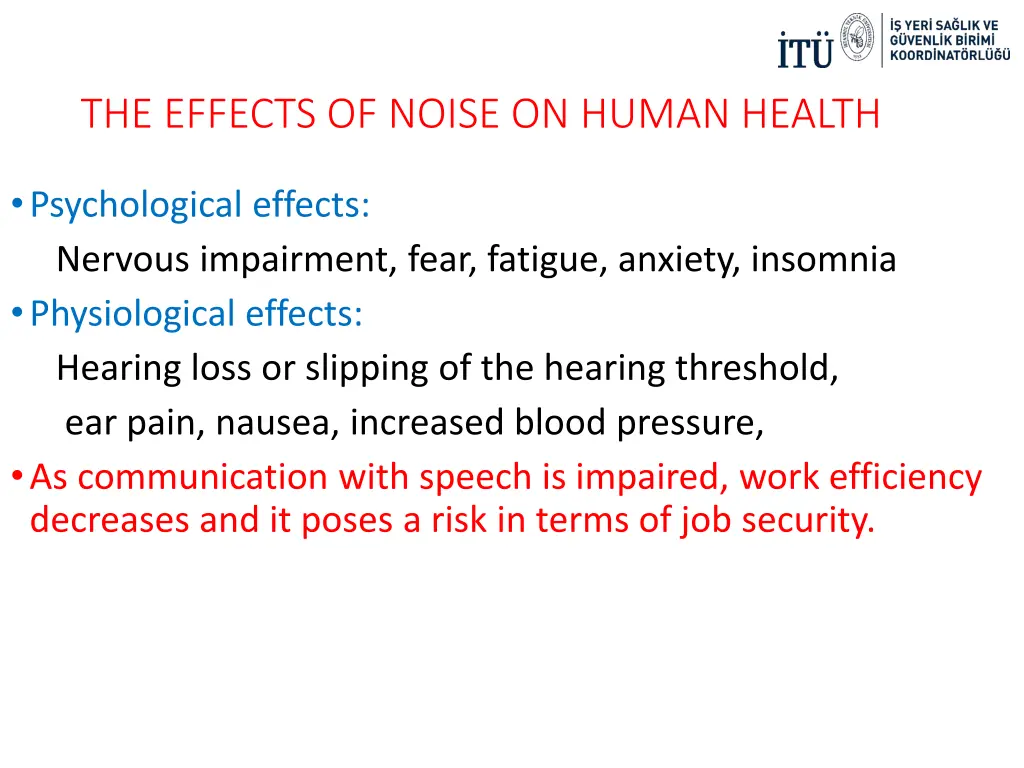 the effects of noise on human health