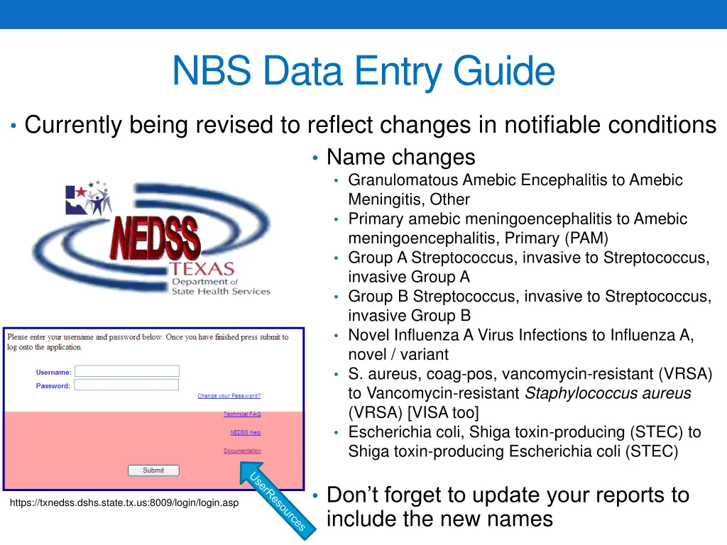 nbs data entry guide