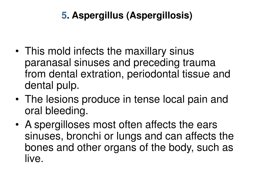 5 aspergillus aspergillosis