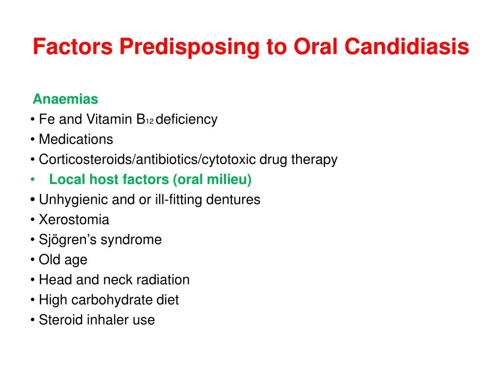 factors predisposing to oral candidiasis 1