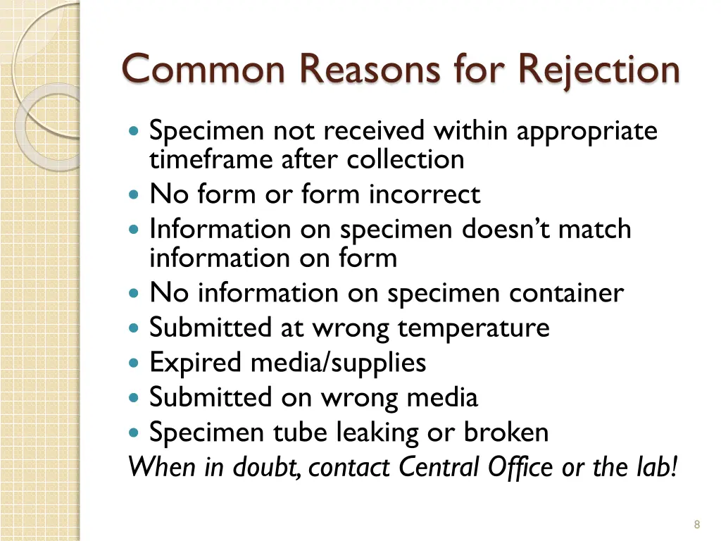 common reasons for rejection