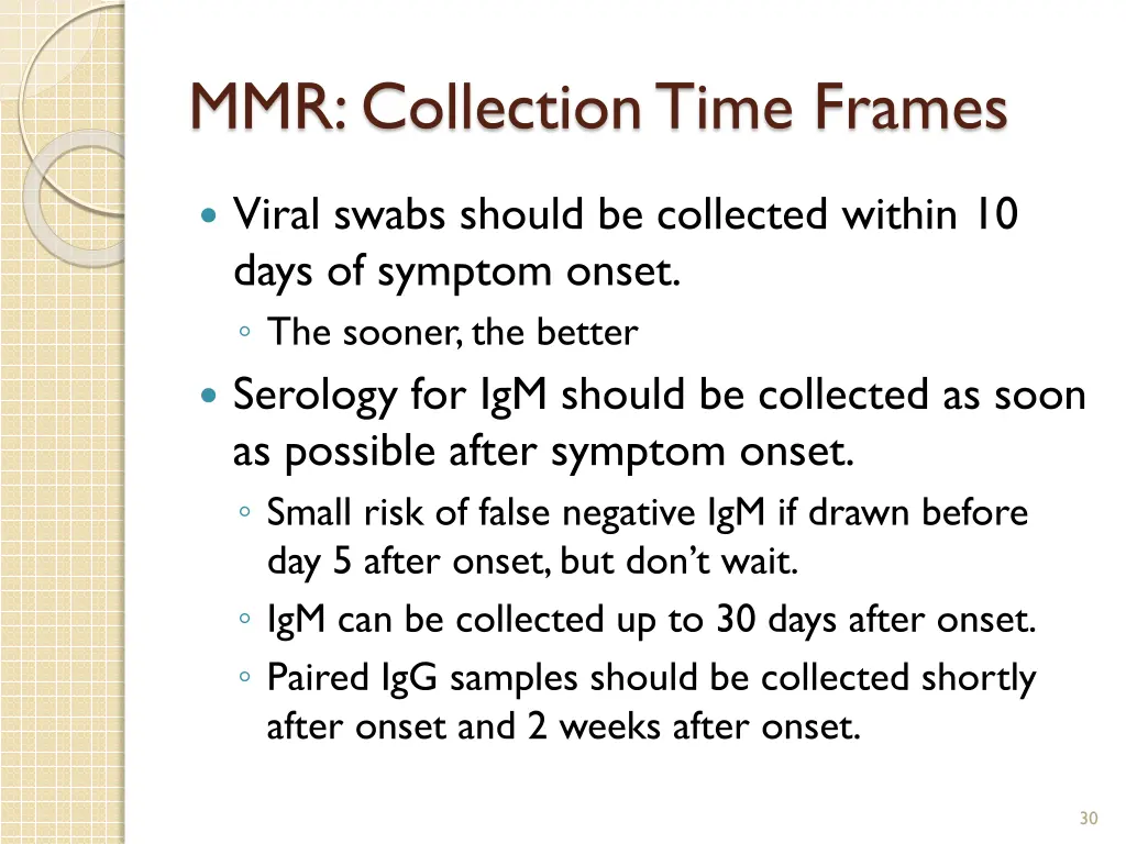 mmr collection time frames