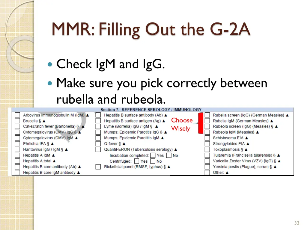 mmr filling out the g 2a