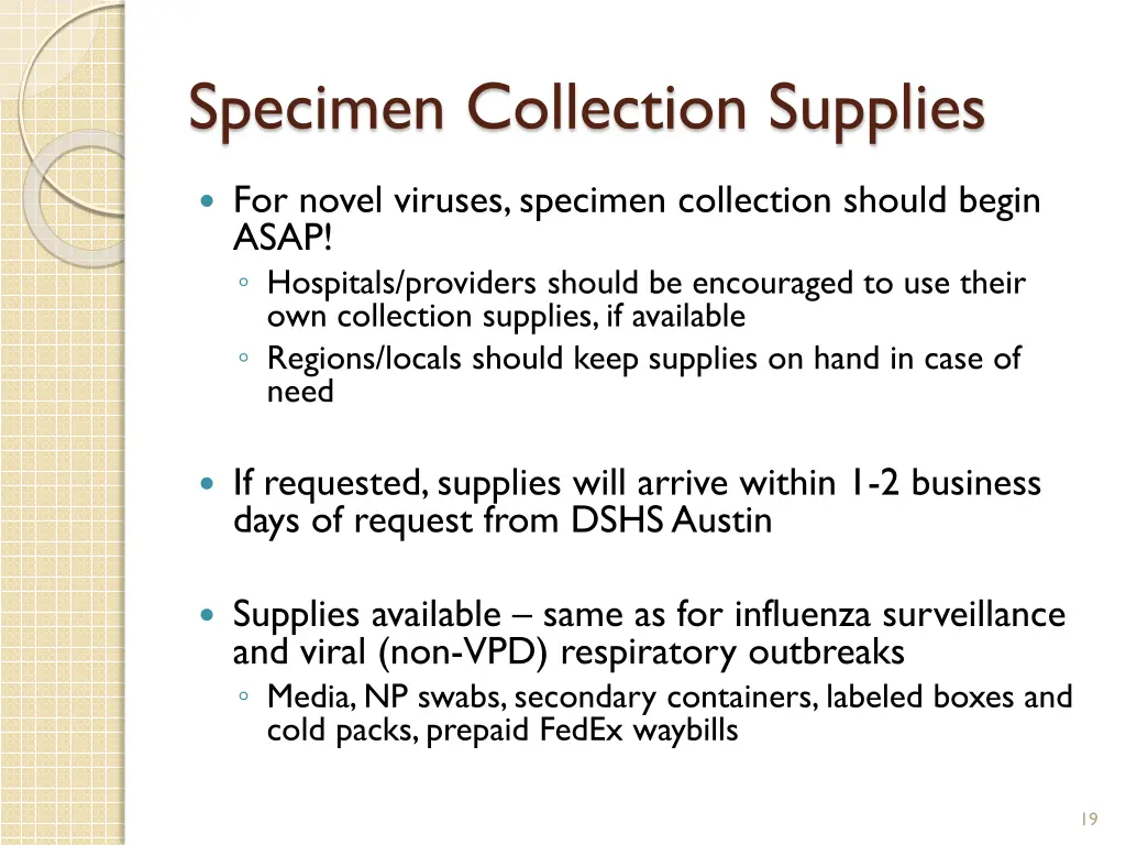 specimen collection supplies 1