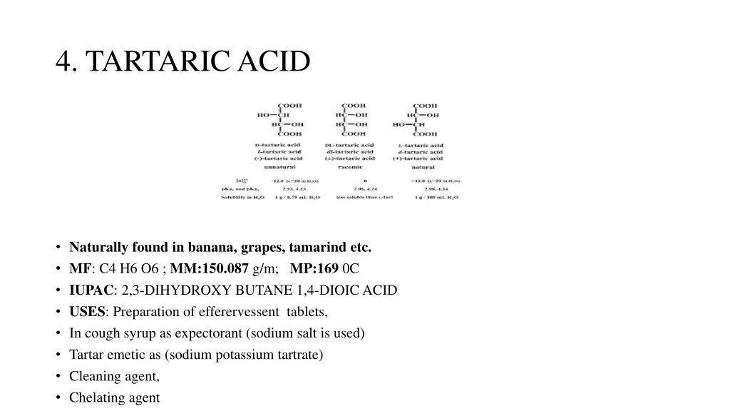 4 tartaric acid