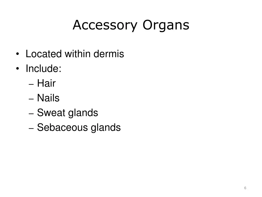 accessory organs