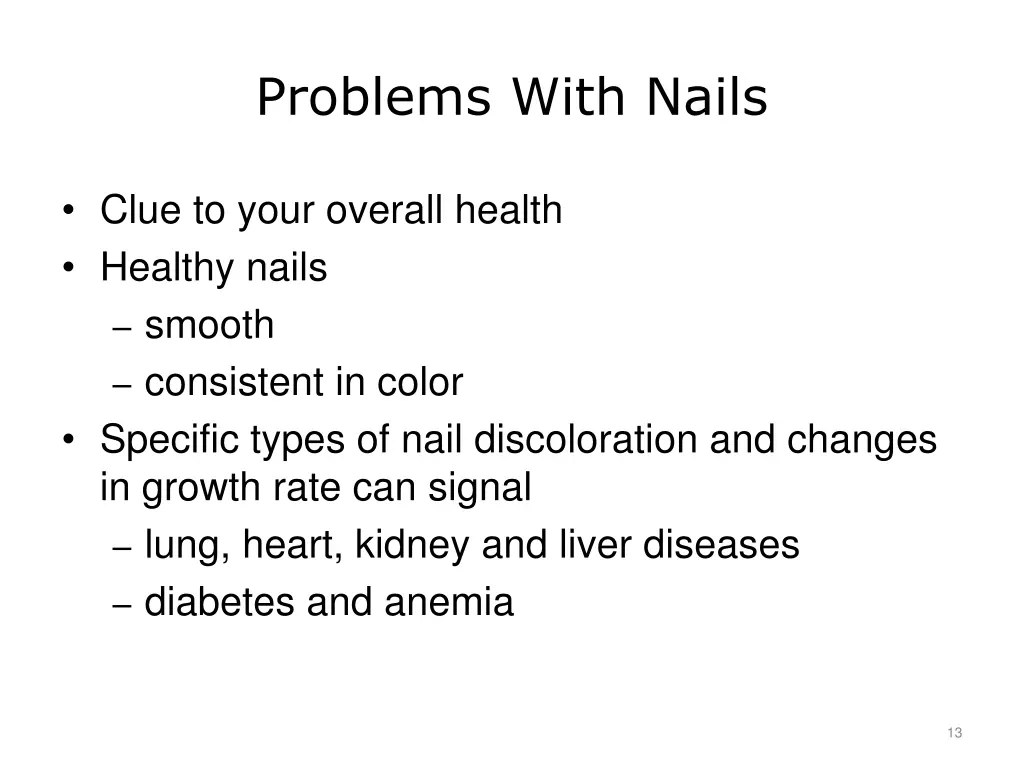 problems with nails