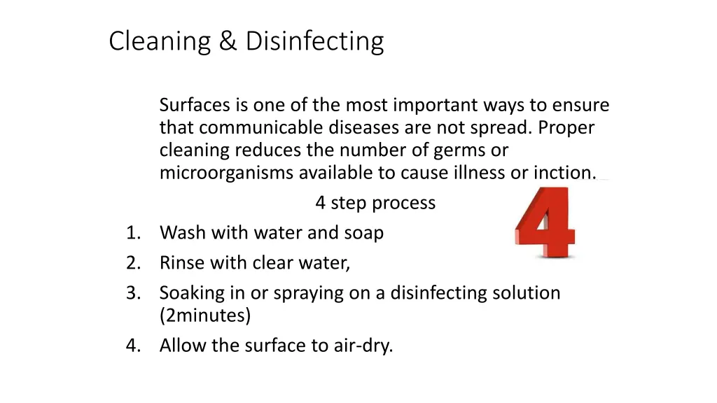 cleaning disinfecting