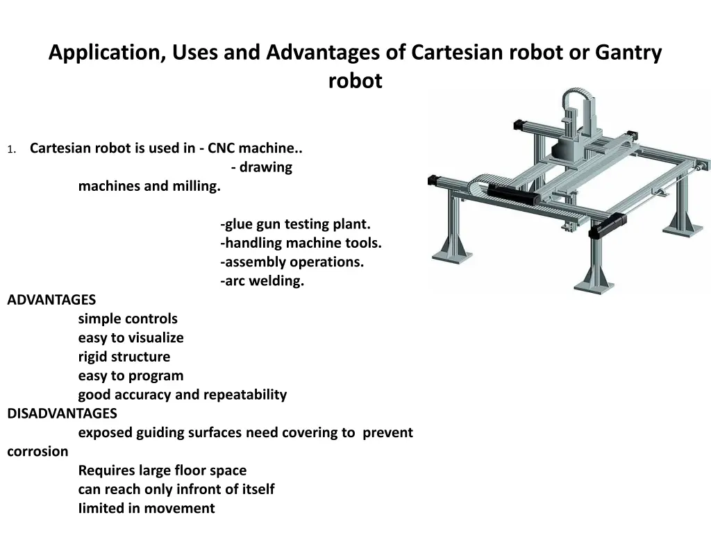 application uses and advantages of cartesian