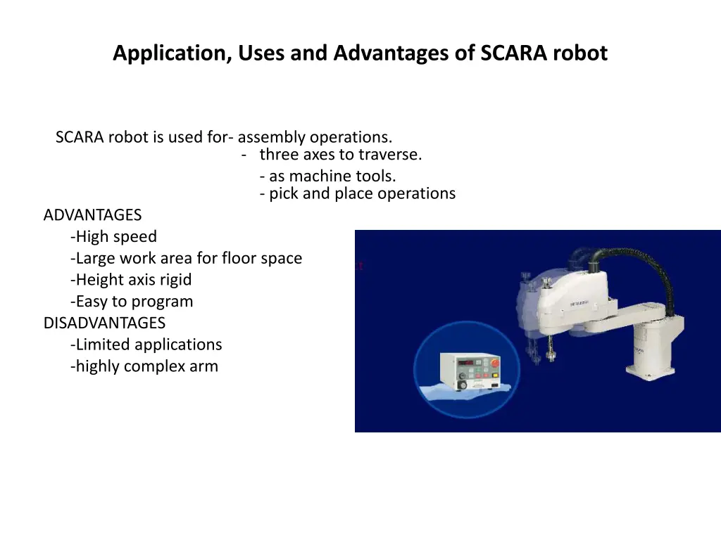 application uses and advantages of scara robot