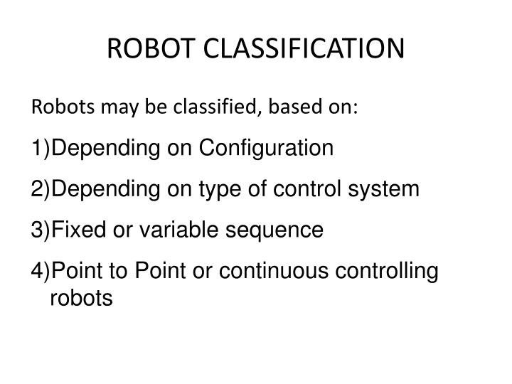 robot classification