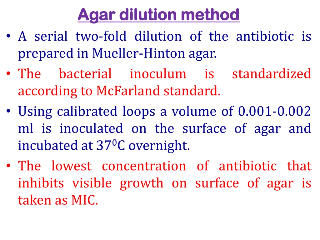 agar dilution method agar dilution method